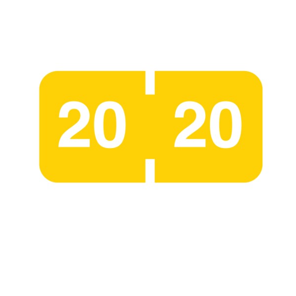 Nevs 2020 Smead Year Bands 1/2" x 1" Yellow w/Black XY-SH-2020-S - main